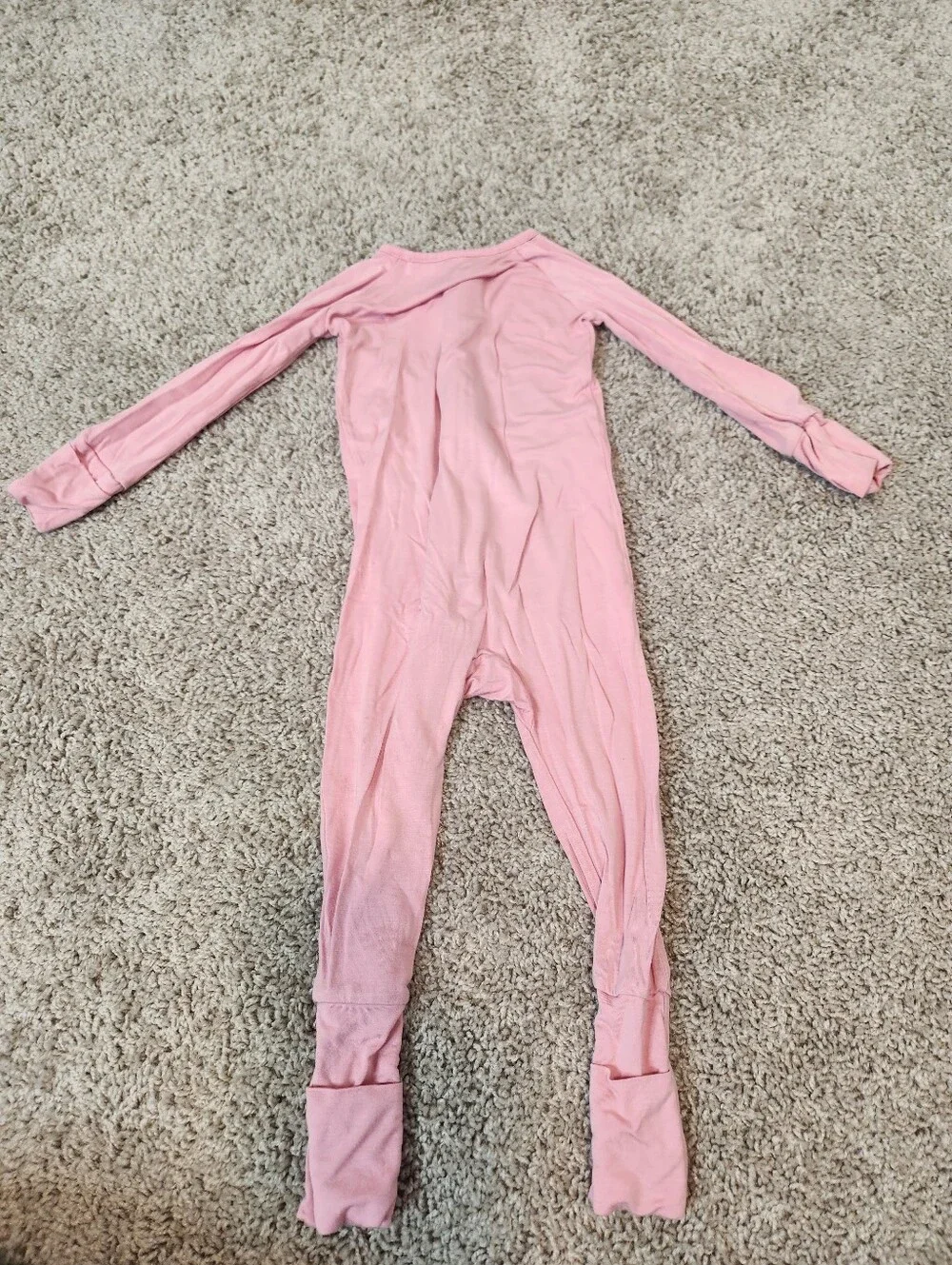 LITTLE SLEEPIES Baby Girl Pink Bamboo Zippy Size 12-18M